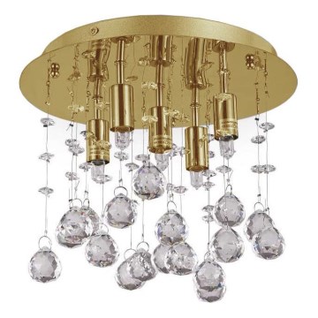 Ideal Lux - LED krištolinis lubinis šviestuvas MOONLIGHT 5xG9/3W/230V diametras 26 cm auksas