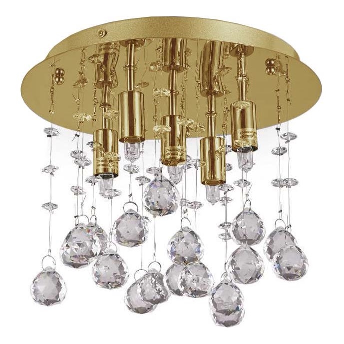 Ideal Lux - LED krištolinis lubinis šviestuvas MOONLIGHT 5xG9/3W/230V diametras 26 cm auksas