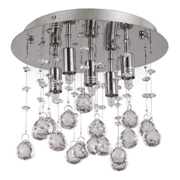 Ideal Lux - LED krištolinis lubinis šviestuvas MOONLIGHT 5xG9/3W/230V diametras 26 cm blizgus chromas