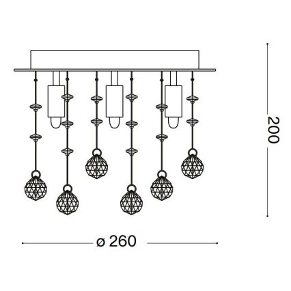 Ideal Lux - LED krištolinis lubinis šviestuvas MOONLIGHT 5xG9/3W/230V diametras 26 cm blizgus chromas