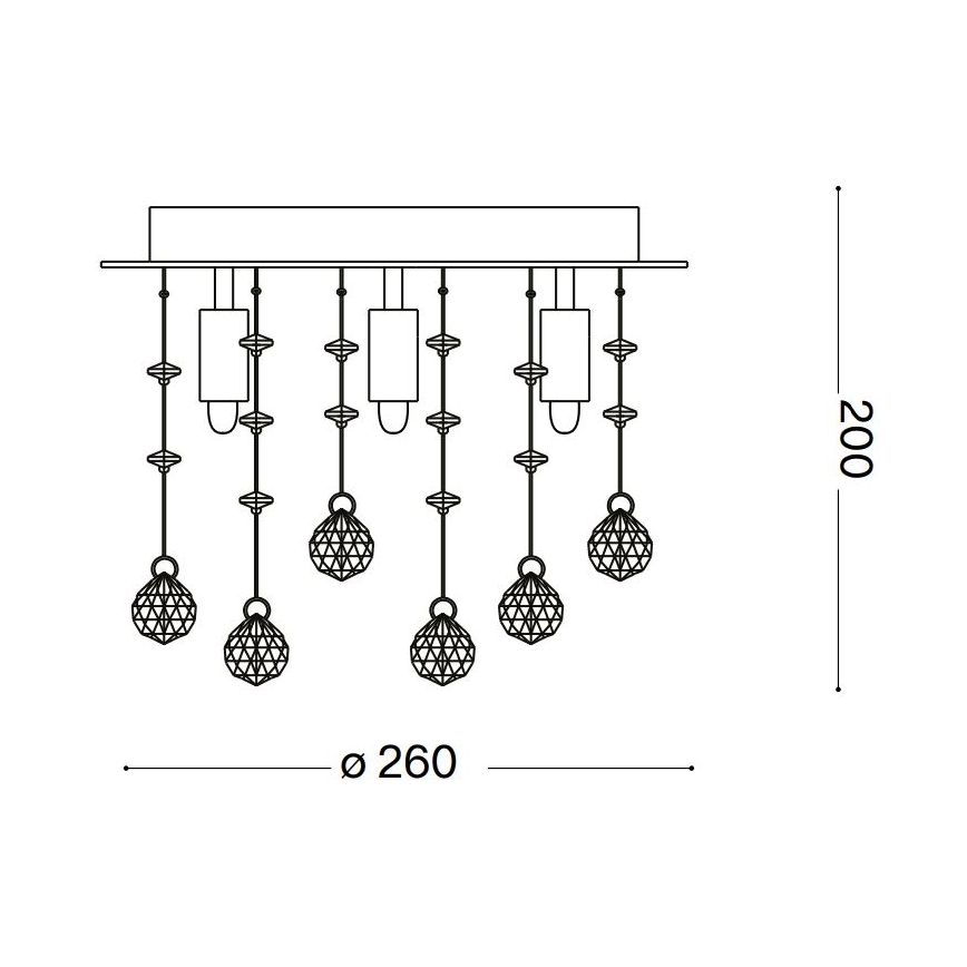 Ideal Lux - LED krištolinis lubinis šviestuvas MOONLIGHT 5xG9/3W/230V diametras 26 cm blizgus chromas