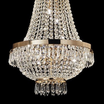 Ideal Lux - LED Krištolinis sietynas ant grandinės CAESAR 12xG9/3W/230V diametras 55 cm auksas