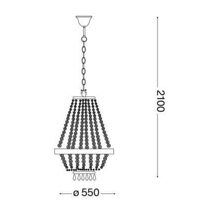 Ideal Lux - LED Krištolinis sietynas ant grandinės CAESAR 12xG9/3W/230V diametras 55 cm auksas