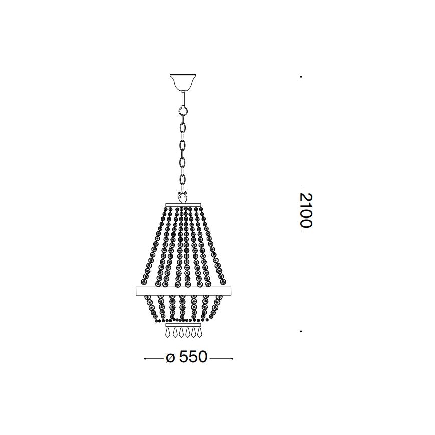 Ideal Lux - LED Krištolinis sietynas ant grandinės CAESAR 12xG9/3W/230V diametras 55 cm auksas