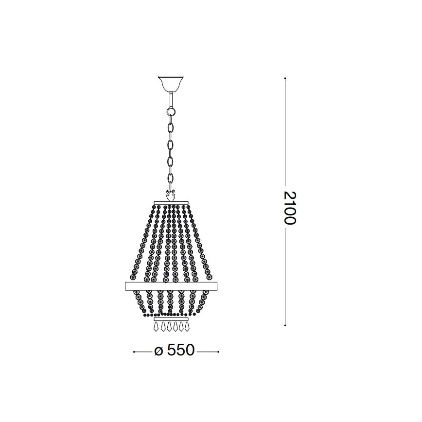 Ideal Lux - LED Krištolinis sietynas ant grandinės CAESAR 12xG9/3W/230V diametras 55 cm blizgus chromas