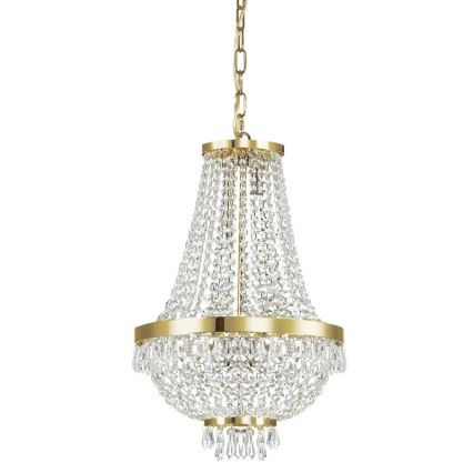 Ideal Lux - LED Krištolinis sietynas ant grandinės CAESAR 6xG9/3W/230V diametras 38 cm auksas