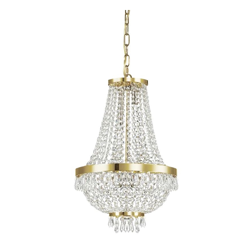 Ideal Lux - LED Krištolinis sietynas ant grandinės CAESAR 6xG9/3W/230V diametras 38 cm auksas
