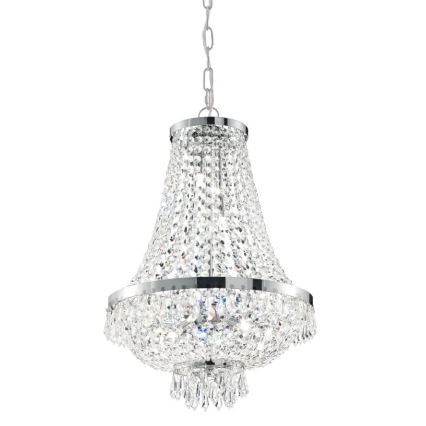 Ideal Lux - LED Krištolinis sietynas ant grandinės CAESAR 6xG9/3W/230V diametras 38 cm blizgus chromas