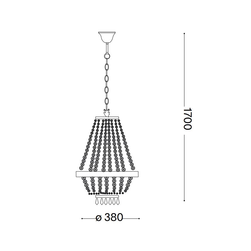 Ideal Lux - LED Krištolinis sietynas ant grandinės CAESAR 6xG9/3W/230V diametras 38 cm blizgus chromas