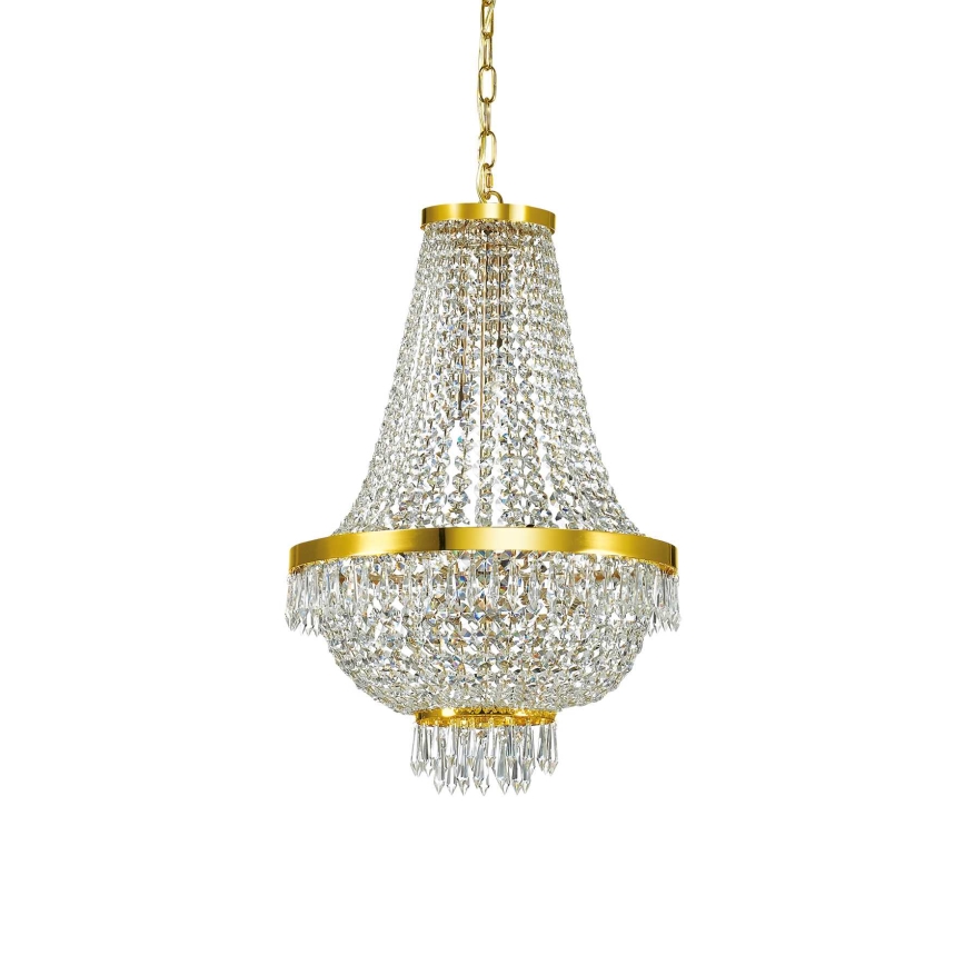 Ideal Lux - LED Krištolinis sietynas ant grandinės CAESAR 9xG9/3W/230V diametras 45 cm auksas