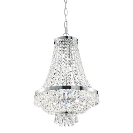 Ideal Lux - LED Krištolinis sietynas ant grandinės CAESAR 9xG9/3W/230V diametras 45 cm blizgus chromas