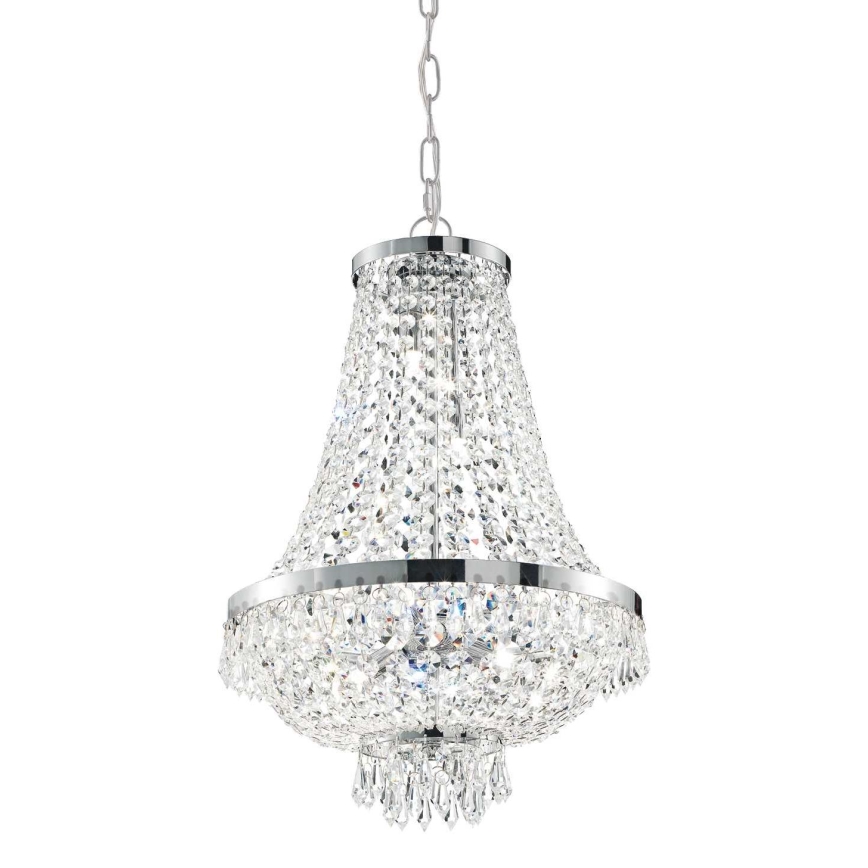Ideal Lux - LED Krištolinis sietynas ant grandinės CAESAR 9xG9/3W/230V diametras 45 cm blizgus chromas