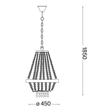 Ideal Lux - LED Krištolinis sietynas ant grandinės CAESAR 9xG9/3W/230V diametras 45 cm blizgus chromas