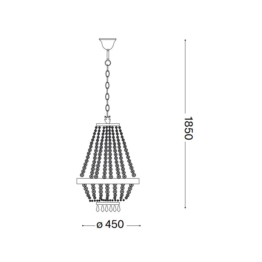 Ideal Lux - LED Krištolinis sietynas ant grandinės CAESAR 9xG9/3W/230V diametras 45 cm blizgus chromas