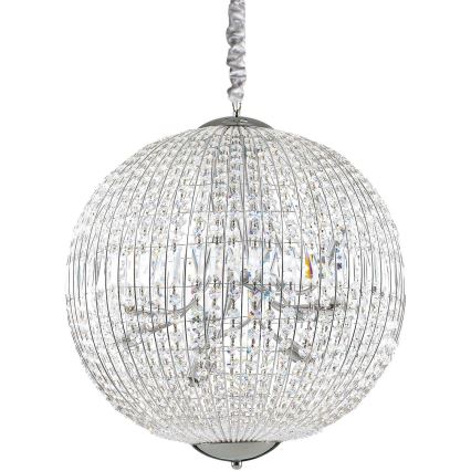 Ideal Lux - LED Krištolinis sietynas ant grandinės LUXOR 12xG9/3W/230V diametras 60 cm permatoma