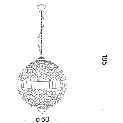 Ideal Lux - LED Krištolinis sietynas ant grandinės LUXOR 12xG9/3W/230V diametras 60 cm permatoma