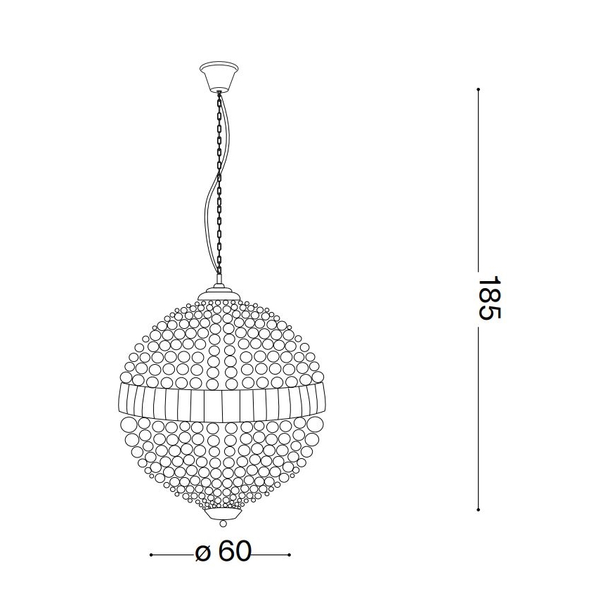 Ideal Lux - LED Krištolinis sietynas ant grandinės LUXOR 12xG9/3W/230V diametras 60 cm permatoma