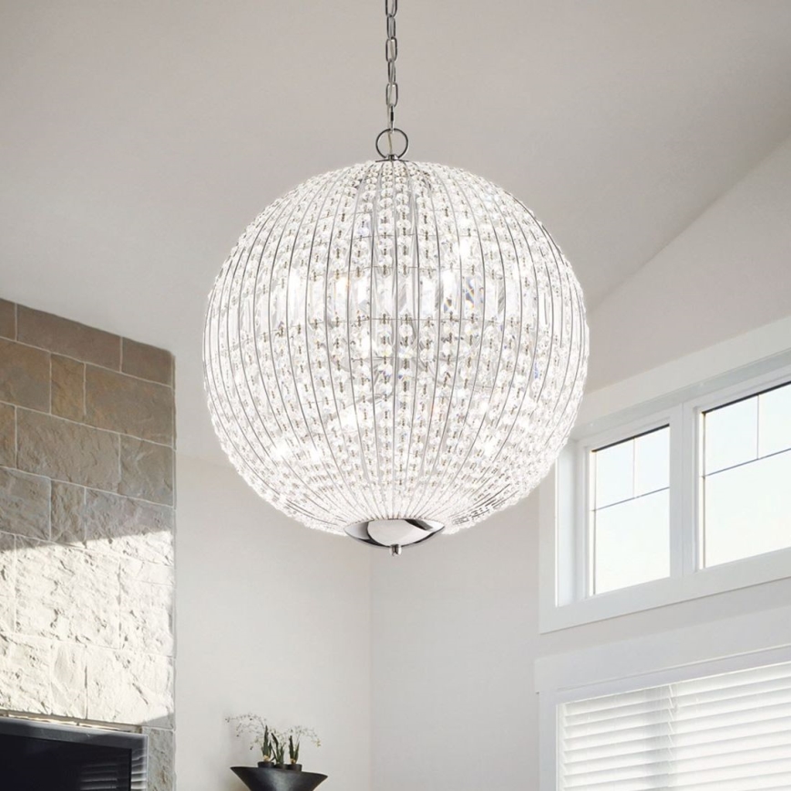 Ideal Lux - LED Krištolinis sietynas ant grandinės LUXOR 6xG9/3W/230V diametras 40 cm permatoma