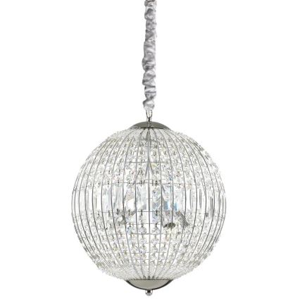 Ideal Lux - LED Krištolinis sietynas ant grandinės LUXOR 6xG9/3W/230V diametras 40 cm permatoma
