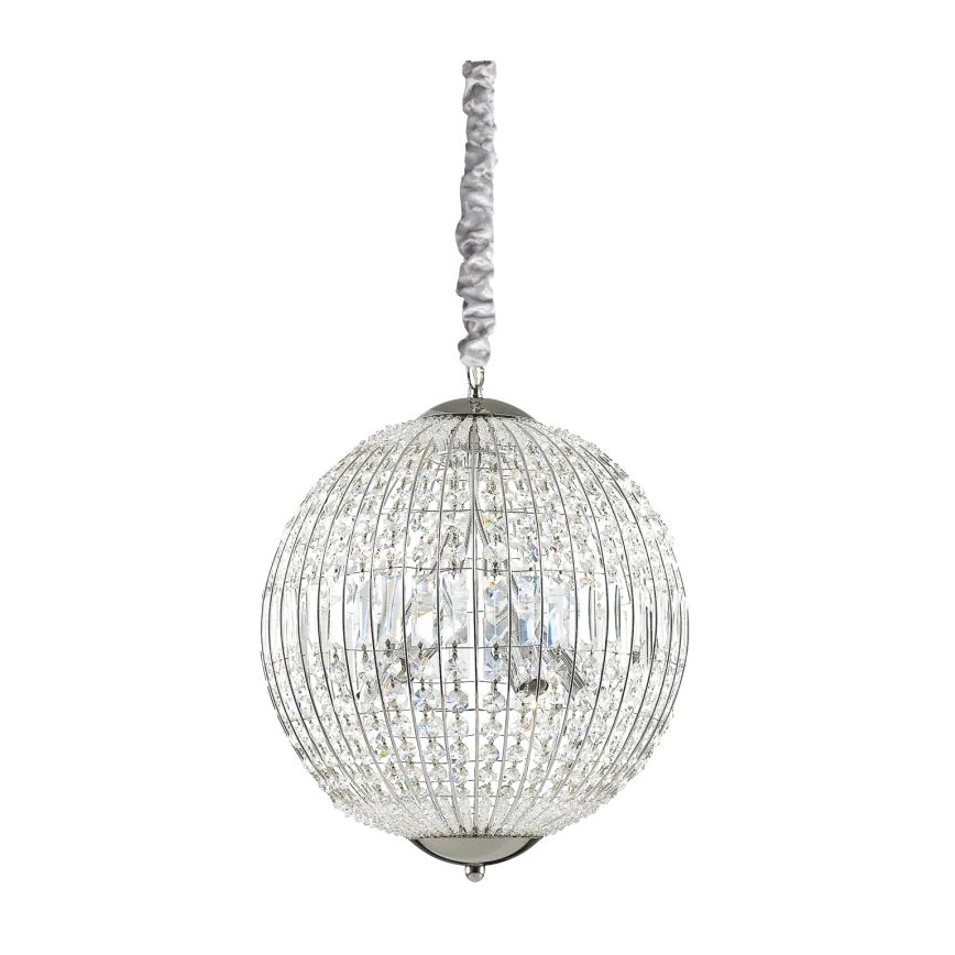 Ideal Lux - LED Krištolinis sietynas ant grandinės LUXOR 6xG9/3W/230V diametras 40 cm permatoma