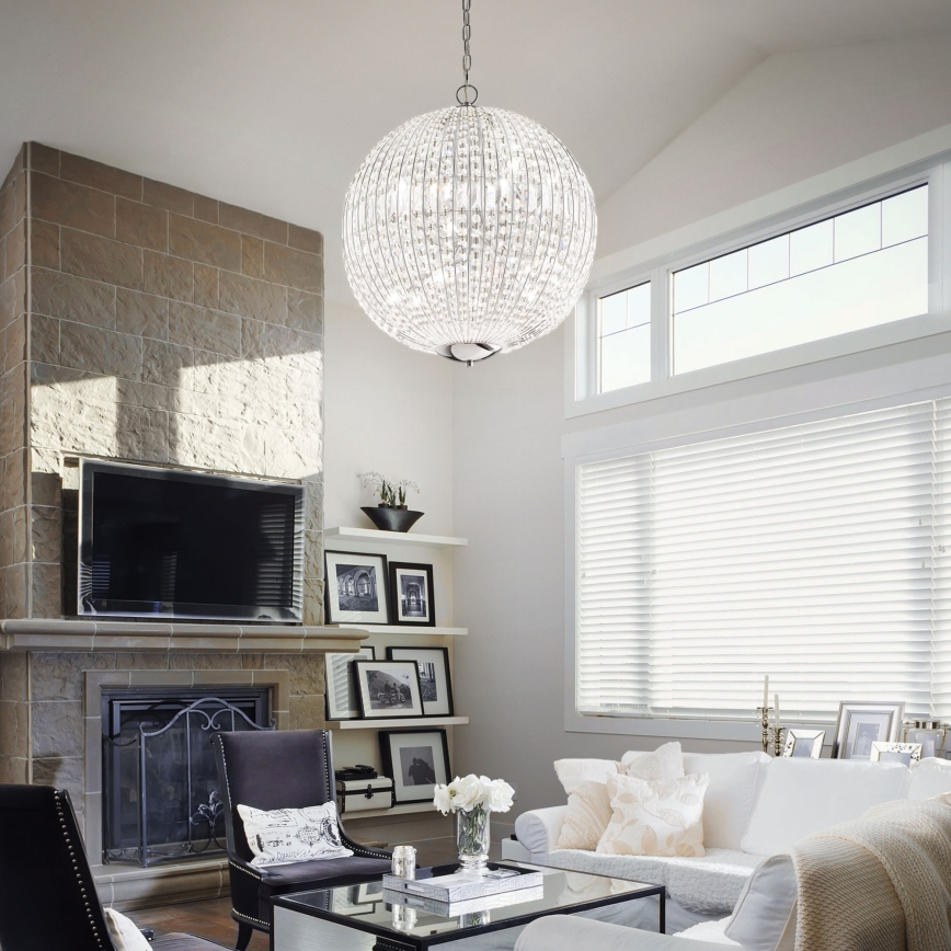 Ideal Lux - LED Krištolinis sietynas ant grandinės LUXOR 6xG9/3W/230V diametras 40 cm permatoma