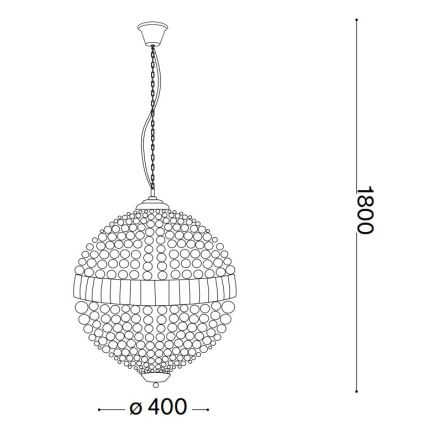 Ideal Lux - LED Krištolinis sietynas ant grandinės LUXOR 6xG9/3W/230V diametras 40 cm permatoma
