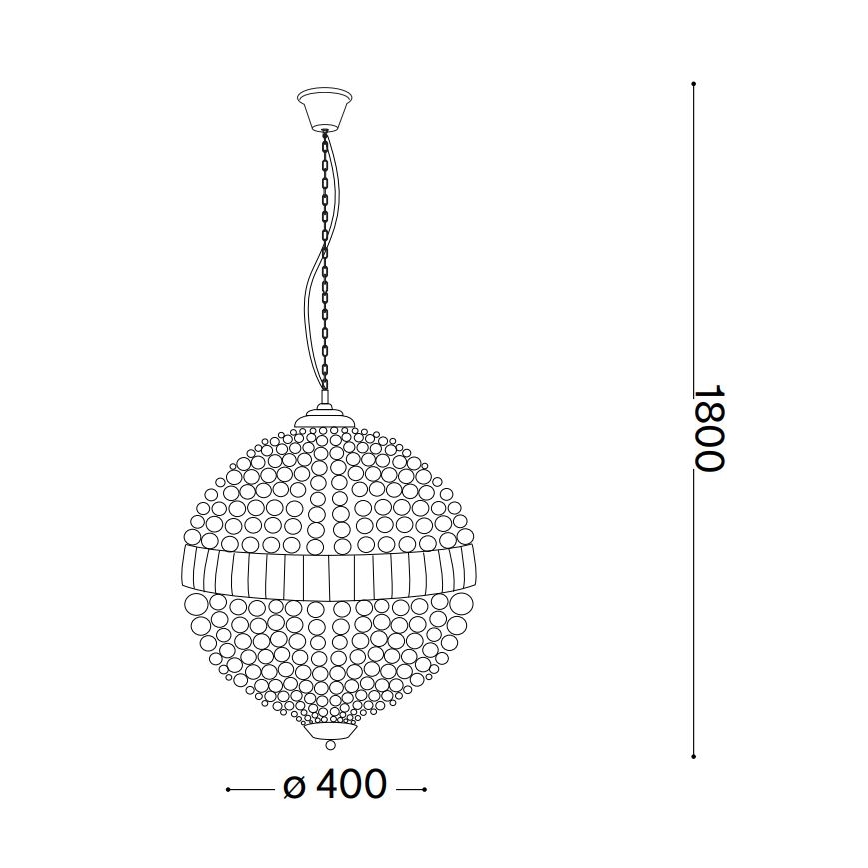Ideal Lux - LED Krištolinis sietynas ant grandinės LUXOR 6xG9/3W/230V diametras 40 cm permatoma