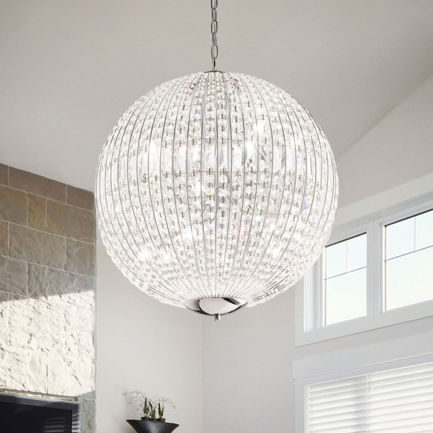 Ideal Lux - LED Krištolinis sietynas ant grandinės LUXOR 8xG9/3W/230V diametras 50 cm permatoma