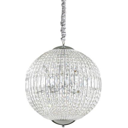 Ideal Lux - LED Krištolinis sietynas ant grandinės LUXOR 8xG9/3W/230V diametras 50 cm permatoma