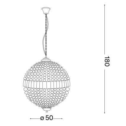 Ideal Lux - LED Krištolinis sietynas ant grandinės LUXOR 8xG9/3W/230V diametras 50 cm permatoma