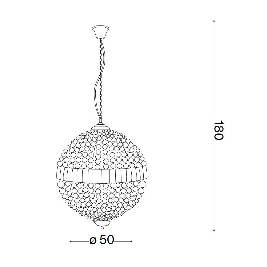 Ideal Lux - LED Krištolinis sietynas ant grandinės LUXOR 8xG9/3W/230V diametras 50 cm permatoma