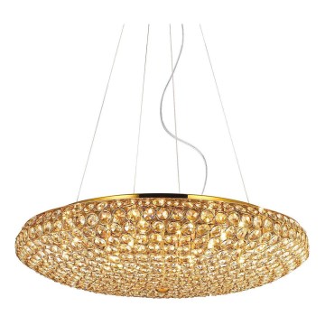 Ideal Lux - LED krištolinis sietynas, kabinamas ant virvės KING 12xG9/3W/230V diametras 65 cm auksas