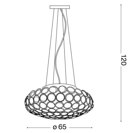 Ideal Lux - LED krištolinis sietynas, kabinamas ant virvės KING 12xG9/3W/230V diametras 65 cm auksas
