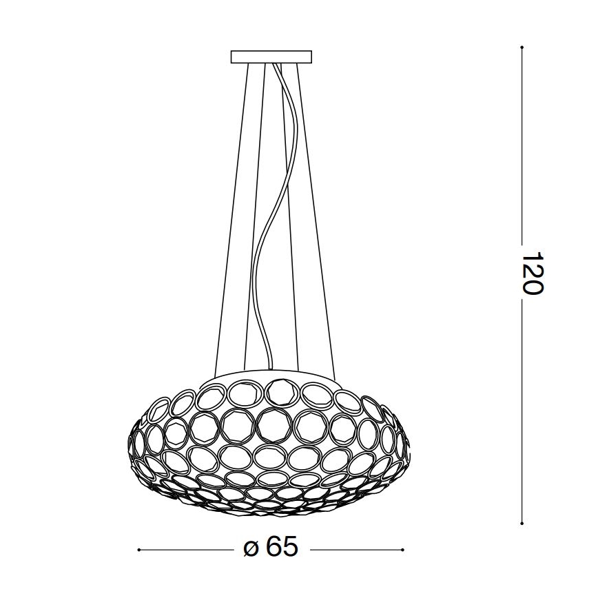 Ideal Lux - LED krištolinis sietynas, kabinamas ant virvės KING 12xG9/3W/230V diametras 65 cm auksas
