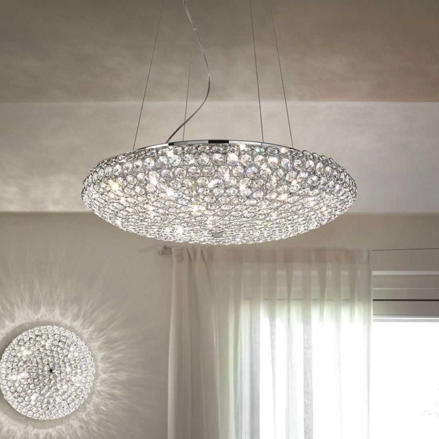 Ideal Lux - LED krištolinis sietynas, kabinamas ant virvės KING 12xG9/3W/230V diametras 65 cm blizgus chromas