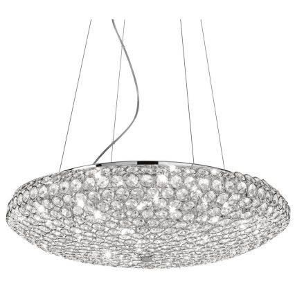 Ideal Lux - LED krištolinis sietynas, kabinamas ant virvės KING 12xG9/3W/230V diametras 65 cm blizgus chromas