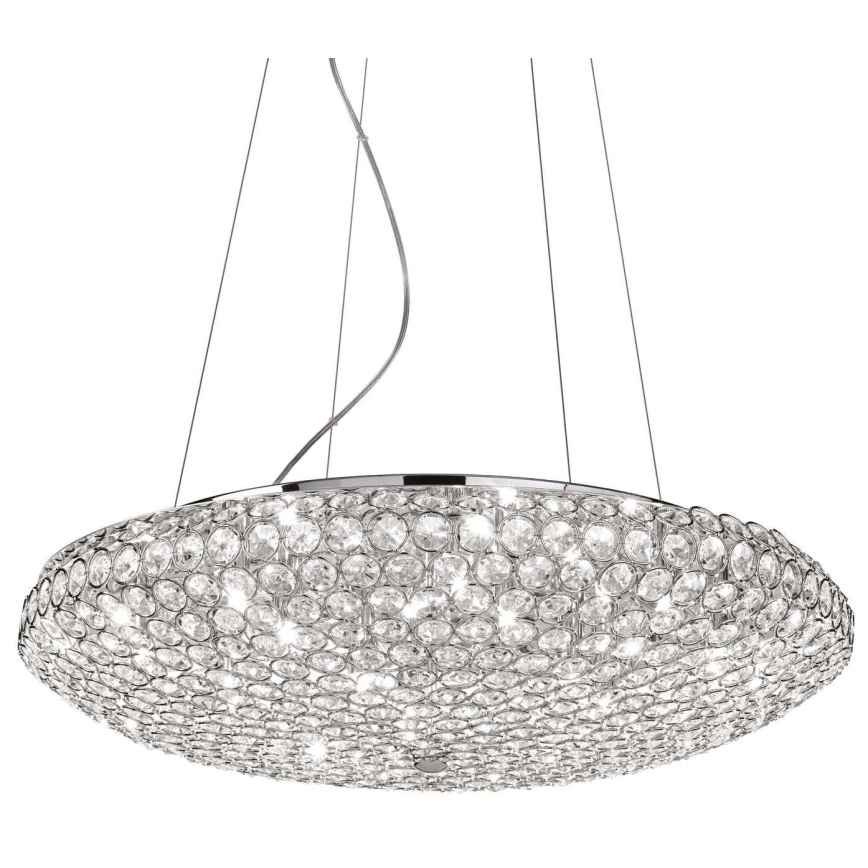 Ideal Lux - LED krištolinis sietynas, kabinamas ant virvės KING 12xG9/3W/230V diametras 65 cm blizgus chromas