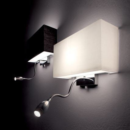 Ideal Lux - LED Lanksti sieninė lempa HOTEL 1xE27/60W + LED/1,5W/230V