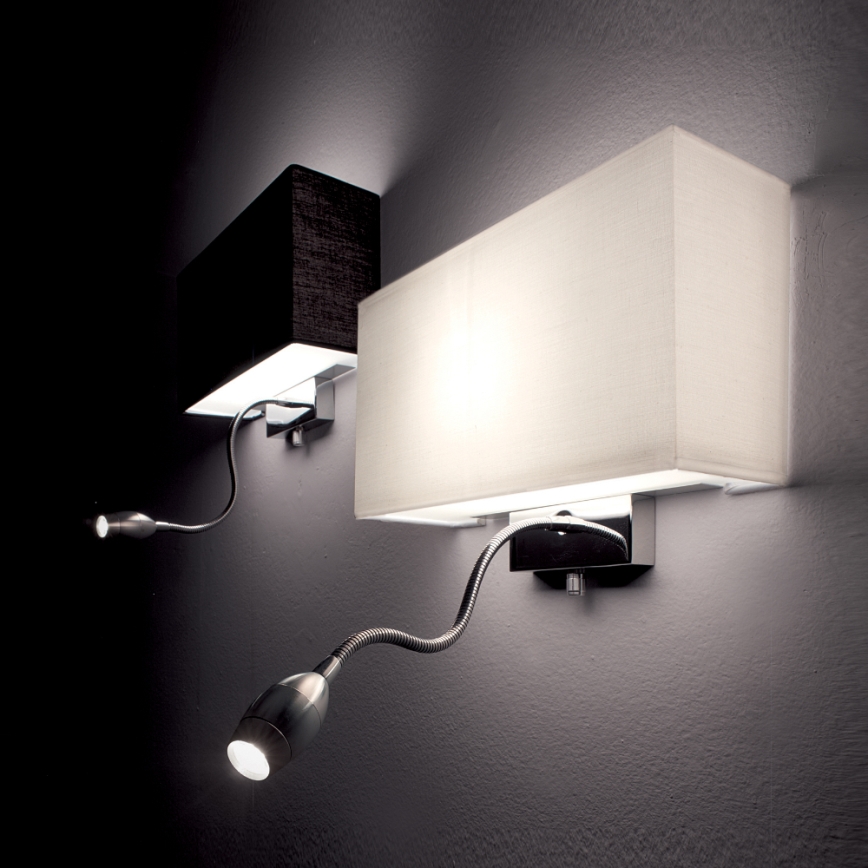 Ideal Lux - LED Lanksti sieninė lempa HOTEL 1xE27/60W + LED/1,5W/230V