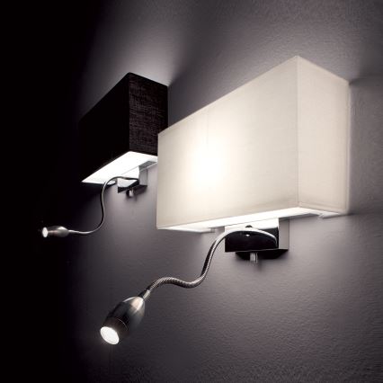 Ideal Lux - LED Lanksti sieninė lempa HOTEL 1xE27/60W + LED/1,5W/230V