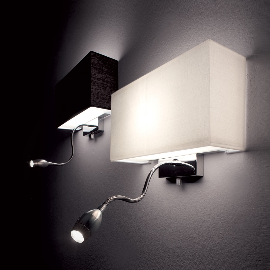 Ideal Lux - LED Lanksti sieninė lempa HOTEL 1xE27/60W + LED/1,5W/230V