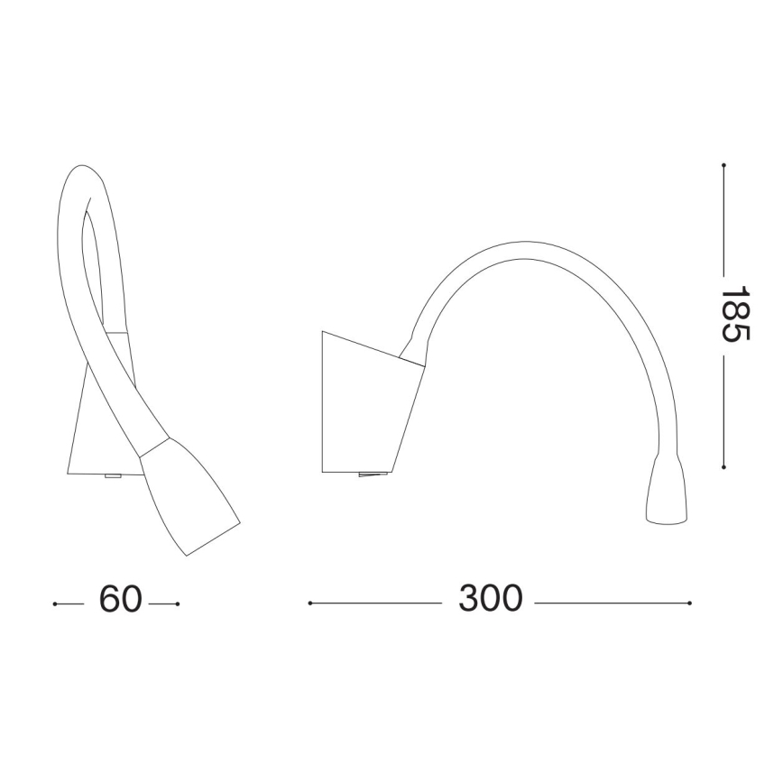 Ideal Lux - LED Lanksti maža lempa GOOSE LED/3W/230V CRI 90 balta