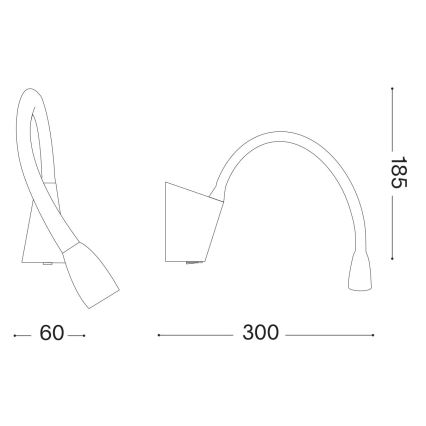 Ideal Lux - LED Lanksti maža lempa GOOSE LED/3W/230V CRI 90 juoda