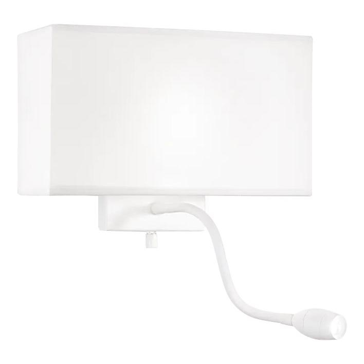 Ideal Lux - LED Lanksti sieninė lempa HOTEL 1xE27/60W/230V + LED/1,5W balta