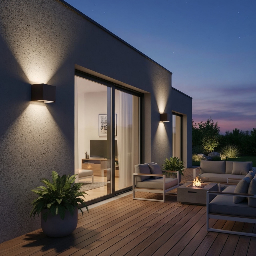 Ideal Lux - LED lauko sieninis šviestuvas ATOM LED/12W/230V CRI 90 IP54 rudas