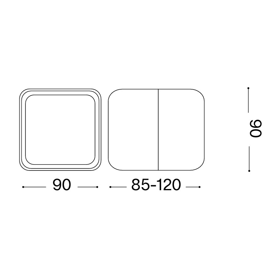 Ideal Lux - LED lauko sieninis šviestuvas OMEGA LED/7W/230V CRI 90 IP54 antracitas