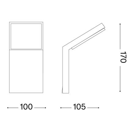 Ideal Lux - LED Lauko sieninis šviestuvas STYLE LED/8,5W/230V 3000K CRI 90 IP54 juodas