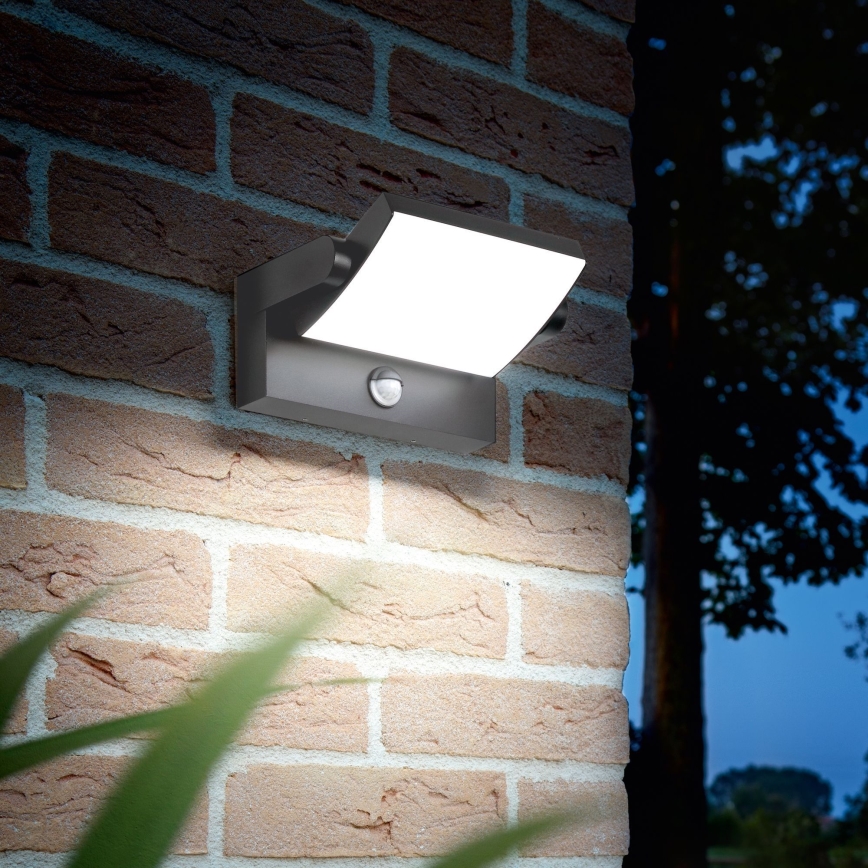 Ideal Lux - LED Lauko sieninis šviestuvas su jutikliu SWIPE LED/21W/230V CRI 90 IP54 antracitas