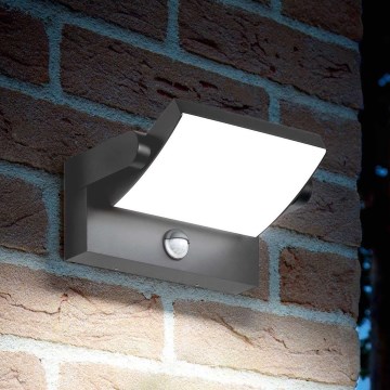 Ideal Lux - LED Lauko sieninis šviestuvas su jutikliu SWIPE LED/21W/230V CRI 90 IP54 antracitas