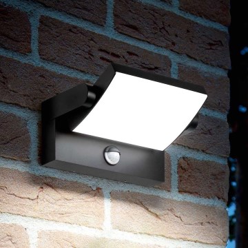 Ideal Lux - LED Lauko sieninis šviestuvas su jutikliu SWIPE LED/21W/230V CRI 90 IP54 juoda